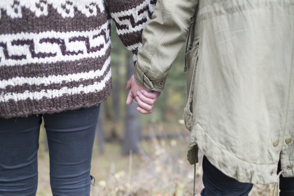 holding hands