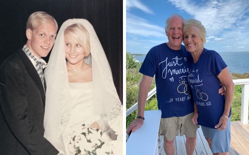 John and Susan Yates - wedding photo and 50 year anniversary photo