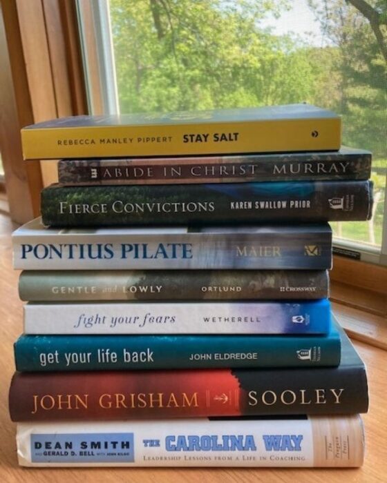 stack of recommended books